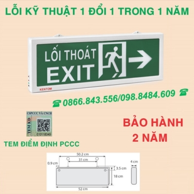 ĐÈN EXIT KENTOM - KT630,640 (Có KĐ PCCC)